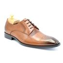Paolo Vandini Eton Lace Derby Brogue Shoes in Tan Leather